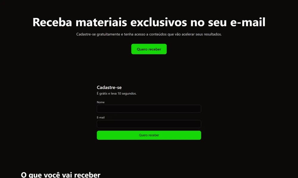 Página gerada pelo template Página de captura no clonar.app