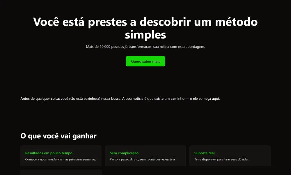 Página gerada pelo template Presell simples no clonar.app